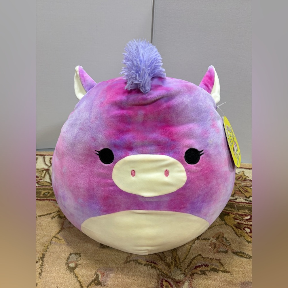 Kellytoy Willlow Squishmallows Purple and Pink Unicorn Plush